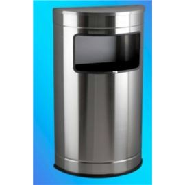 Papelera inox media luna con tapa ref: al83811 - 3990045-PAPELERA INOX AL83811