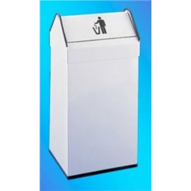 Papelera rectangular pintada blanca con tapa bsculante jofel ref: al70500 - 3990069-PAPELERA AL70500