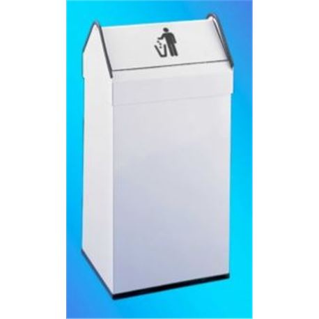 Papelera rectangular pintada blanca con tapa bsculante jofel ref: al70500 - 3990069-PAPELERA AL70500