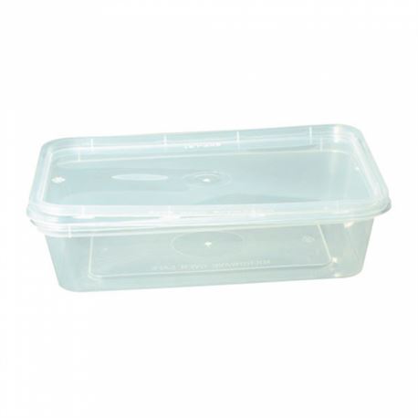 Recipientes rectan. - 500 ml 16,8x11,6x4 cm 100 und pp 1 ref:128.61 - 1040232 - RECIPIENTE RECTANGULAR