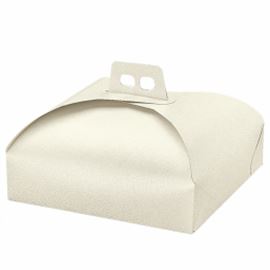 Caja tartas piel 31x31x7 cm blanco cartón perlada ref: 168.39 - 1030063