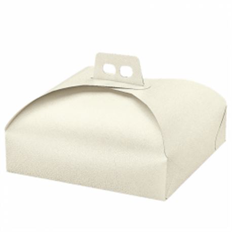 Caja tartas piel 31x31x7 cm blanco cartón perlada ref: 168.39 - 1030063